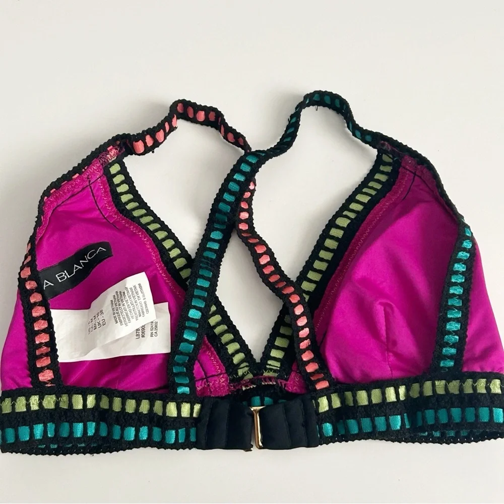 La Blanca Multicolor Triangle Bikini Top | Size 6